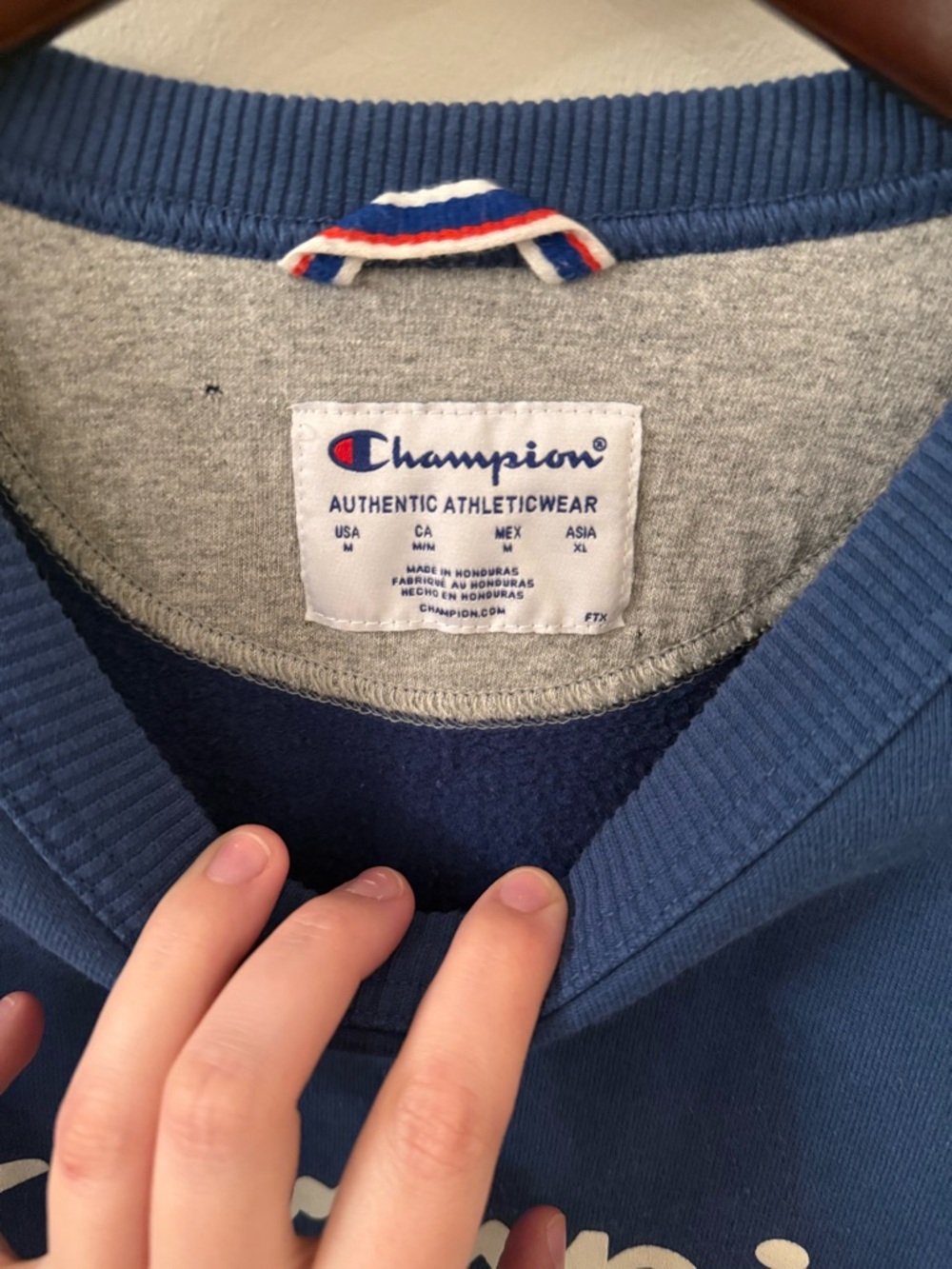 Champion Blue Script Logo Sweatshirt - Picture 3 of 4